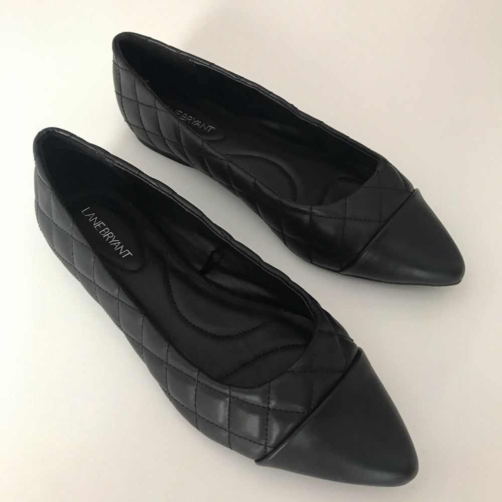 NWOT Black Quilted Lane Bryant Ballet Flats